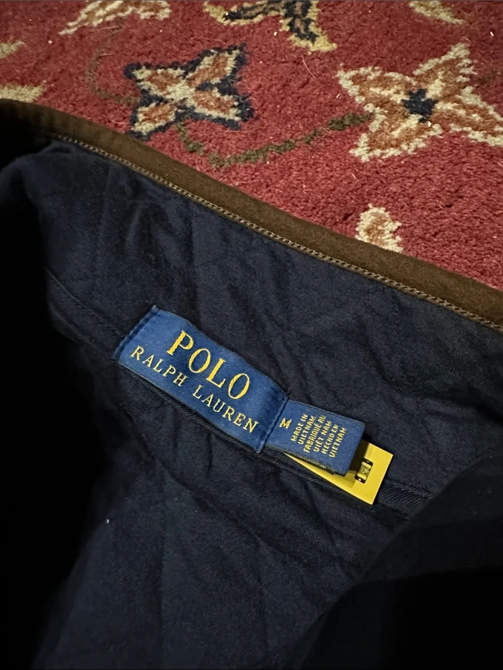 Polo Ralph Lauren Quilted Pullover with Contrast Trim - Navy